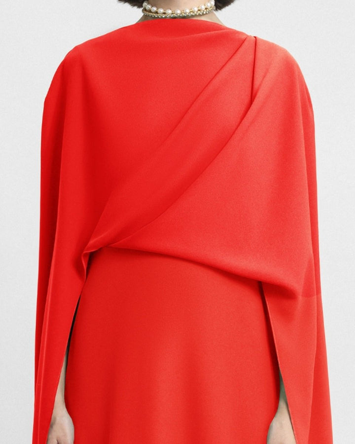 Draped Long Coral kaftan - Gemy Maalouf
