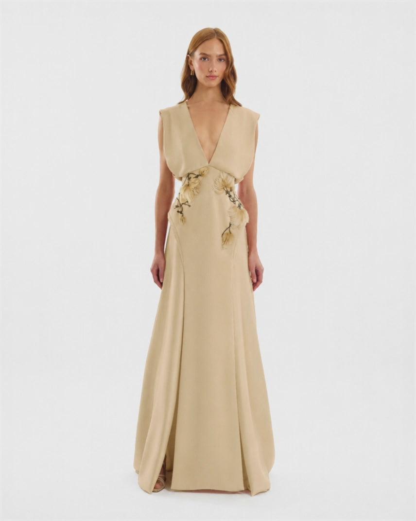 V-Neck Beaded Dress