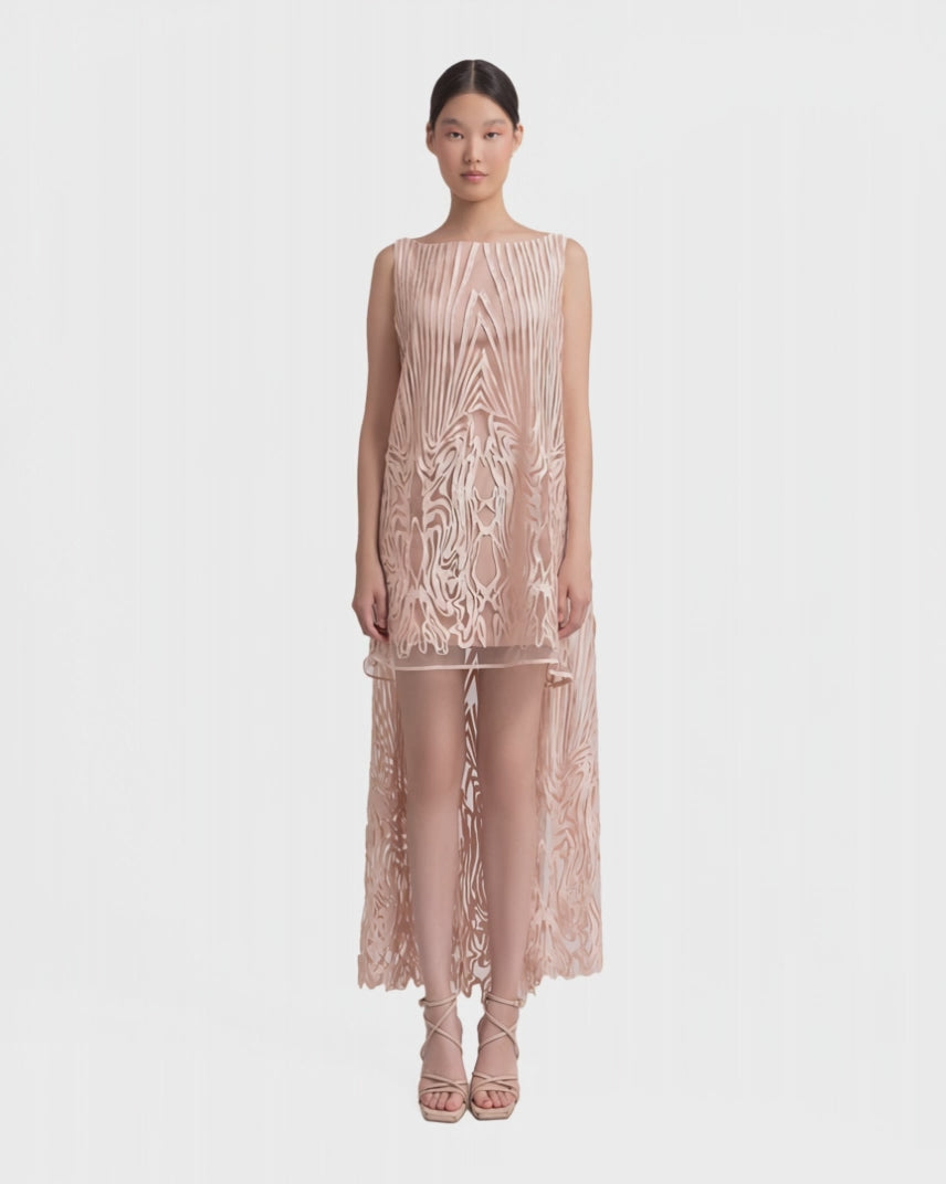 Short Dress with High-Low Hem
