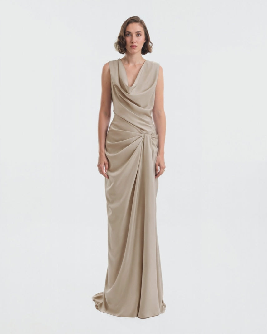 Draped Long Dress