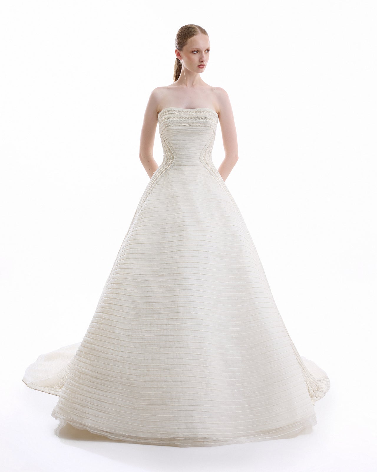 Beaded Strapless Gown