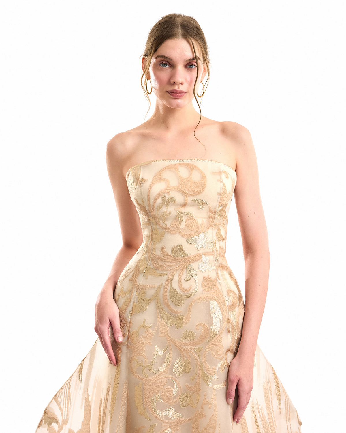 Strapless Jacquard Dress