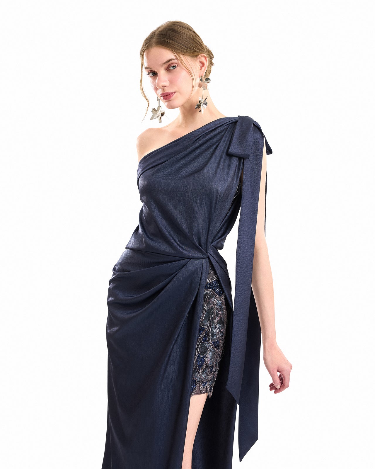 One-Shoulder Slit Dress