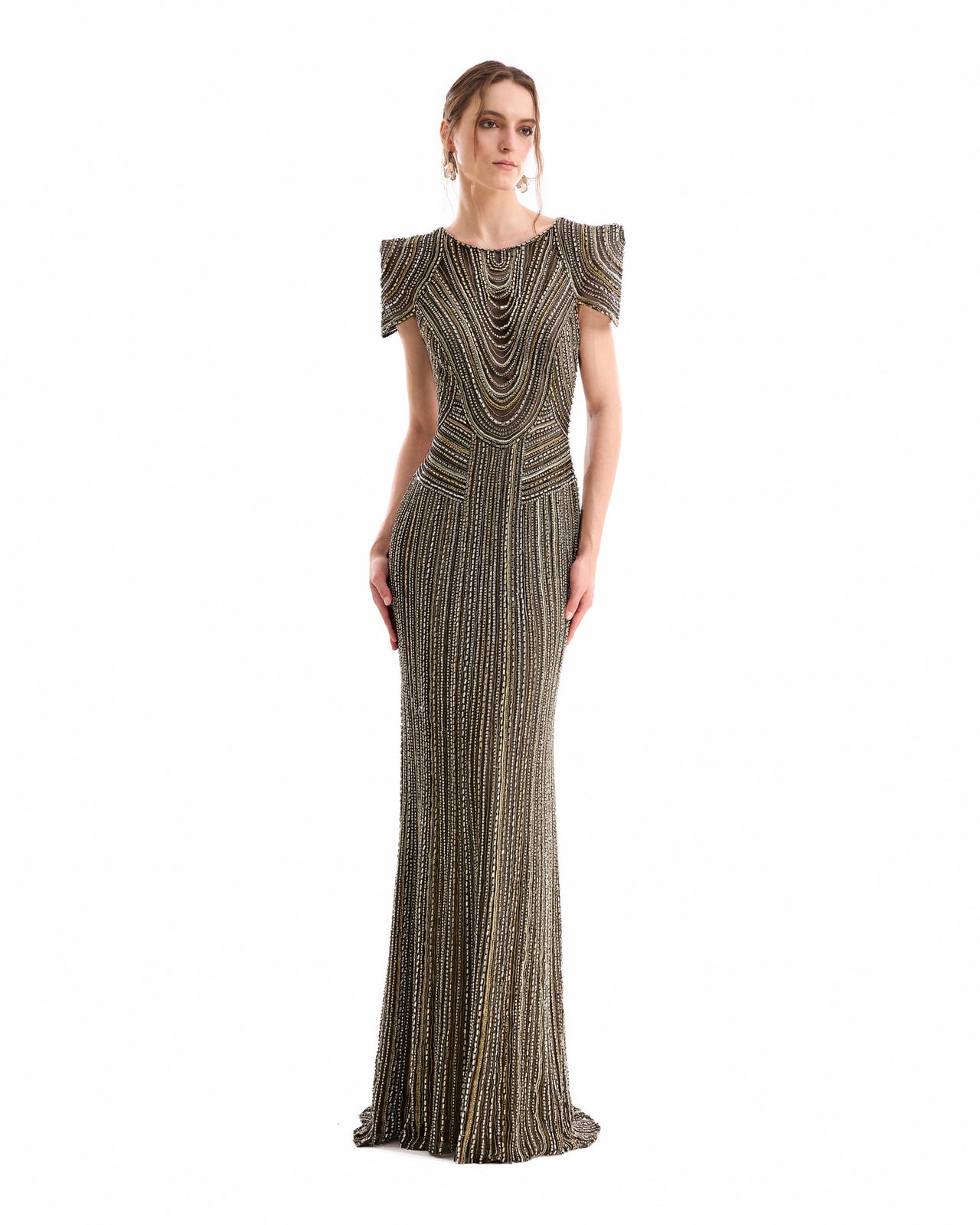 Beaded Open-Back Dress