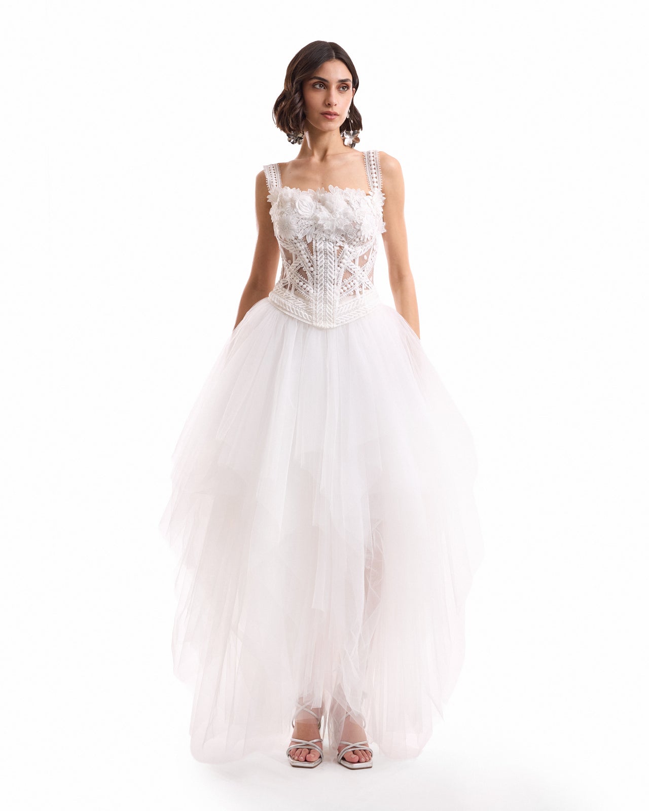 3D Floral Tulle Corset Set