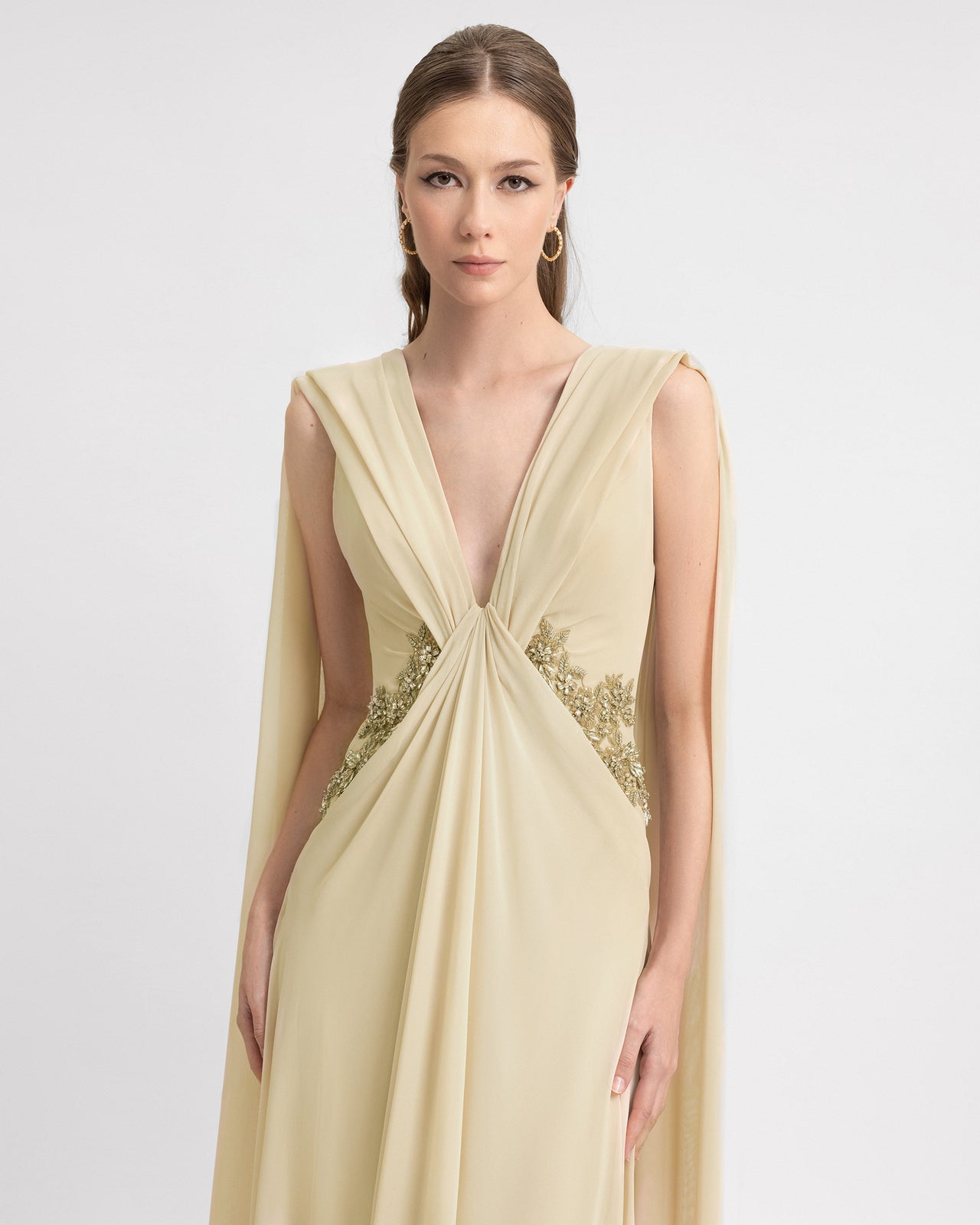 Gemy Maalouf | Evening Dresses | Draped V-Neck Beaded Dress Gemy Maalouf | Evening Dresses | Draped V-Neck Beaded Dress