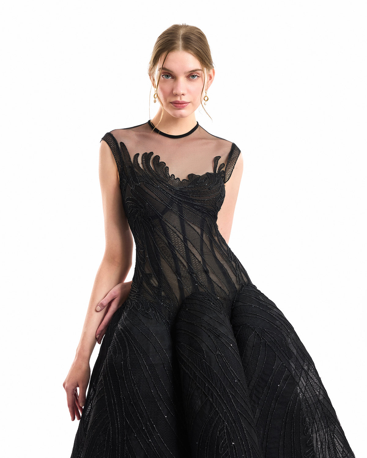 Corseted Sculptural Hip Dress