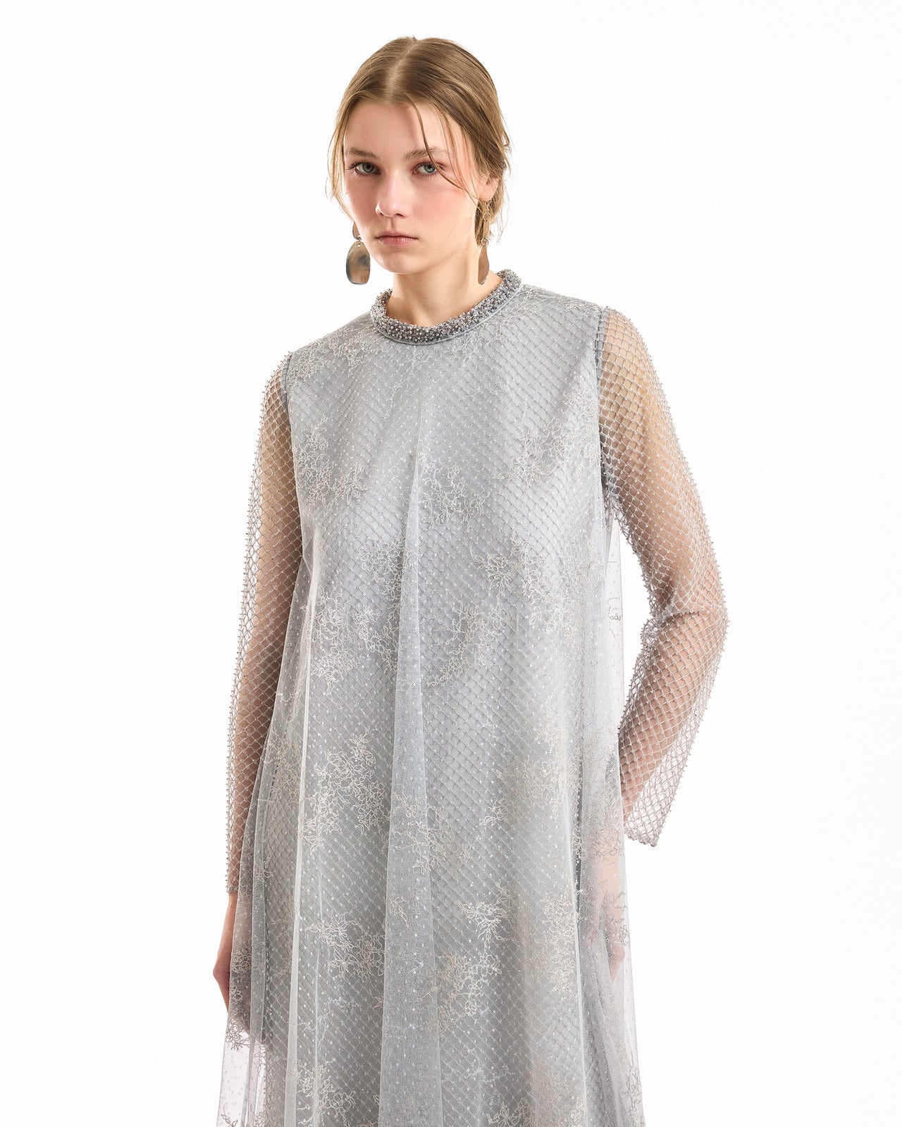 Embroidered Net Lace Dress