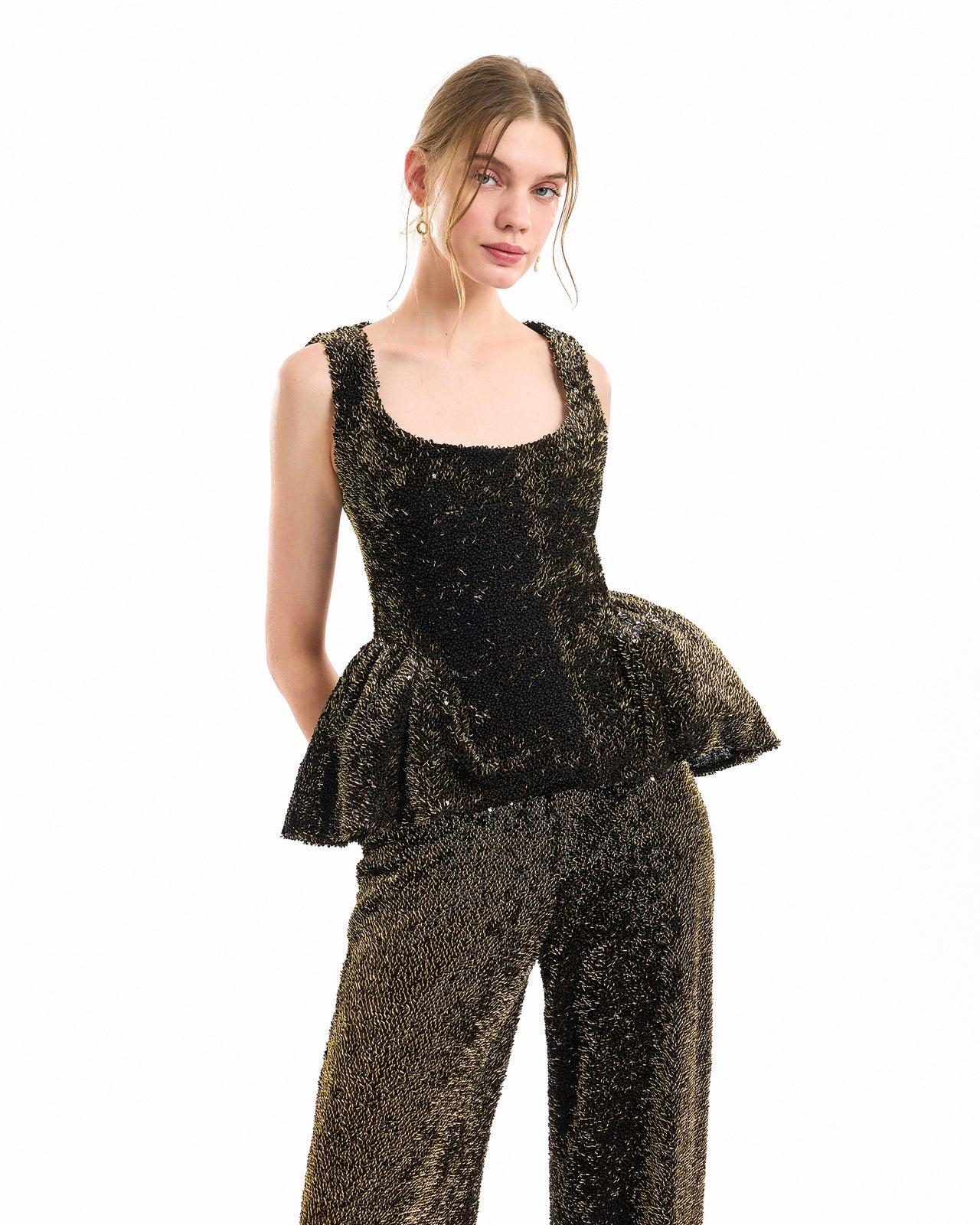 High-Waisted Sculpted Trousers