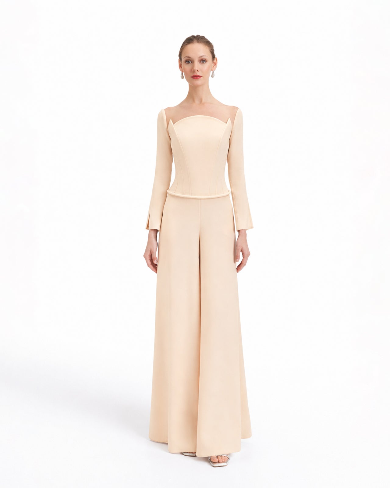 Structured Neckline and Waistline Jumpsuit