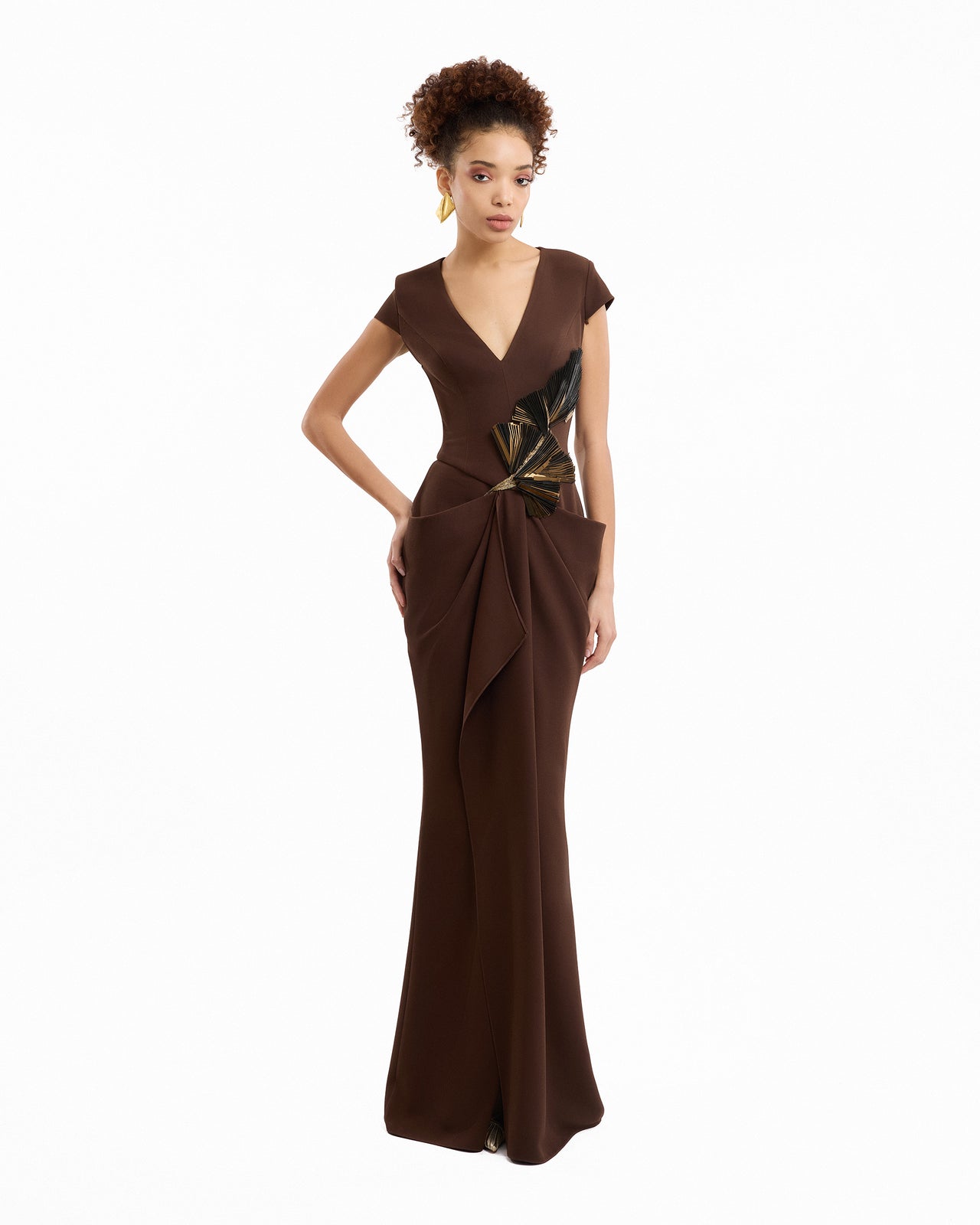 V-Neck Embellished Dress