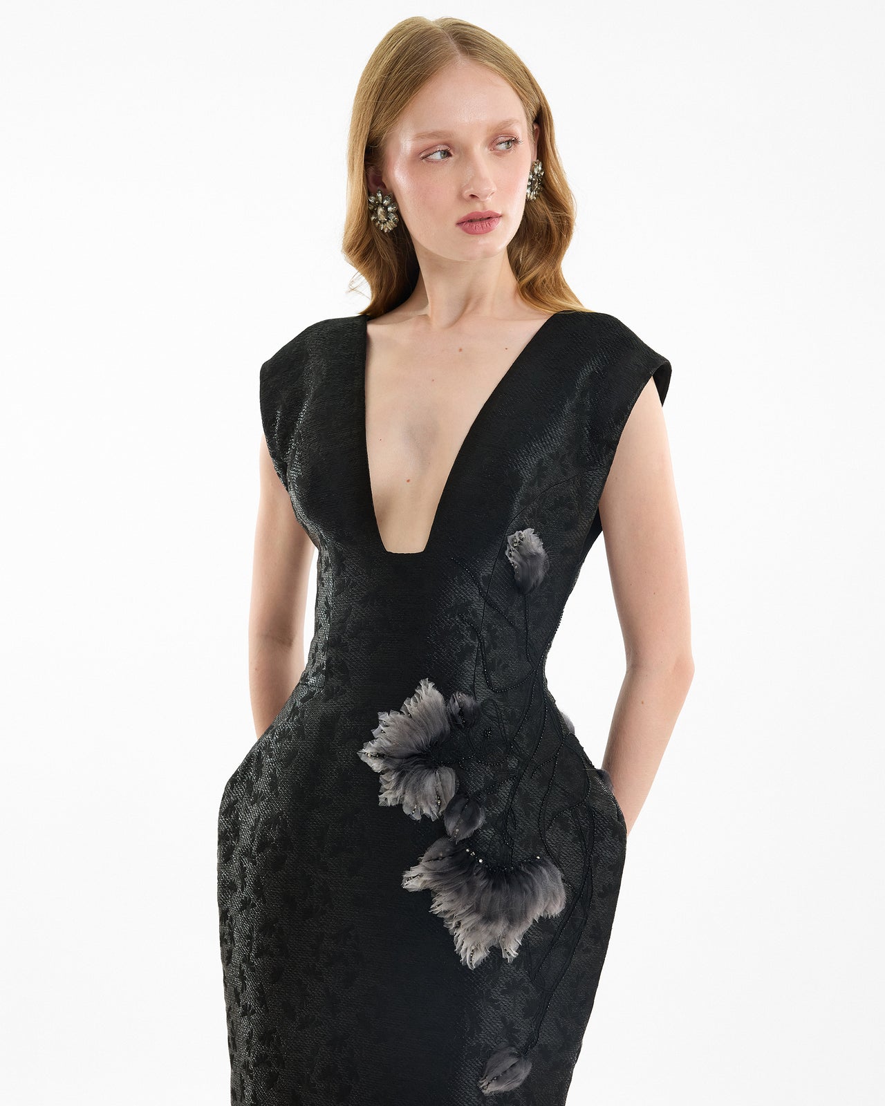 فستان جاكار منخفض