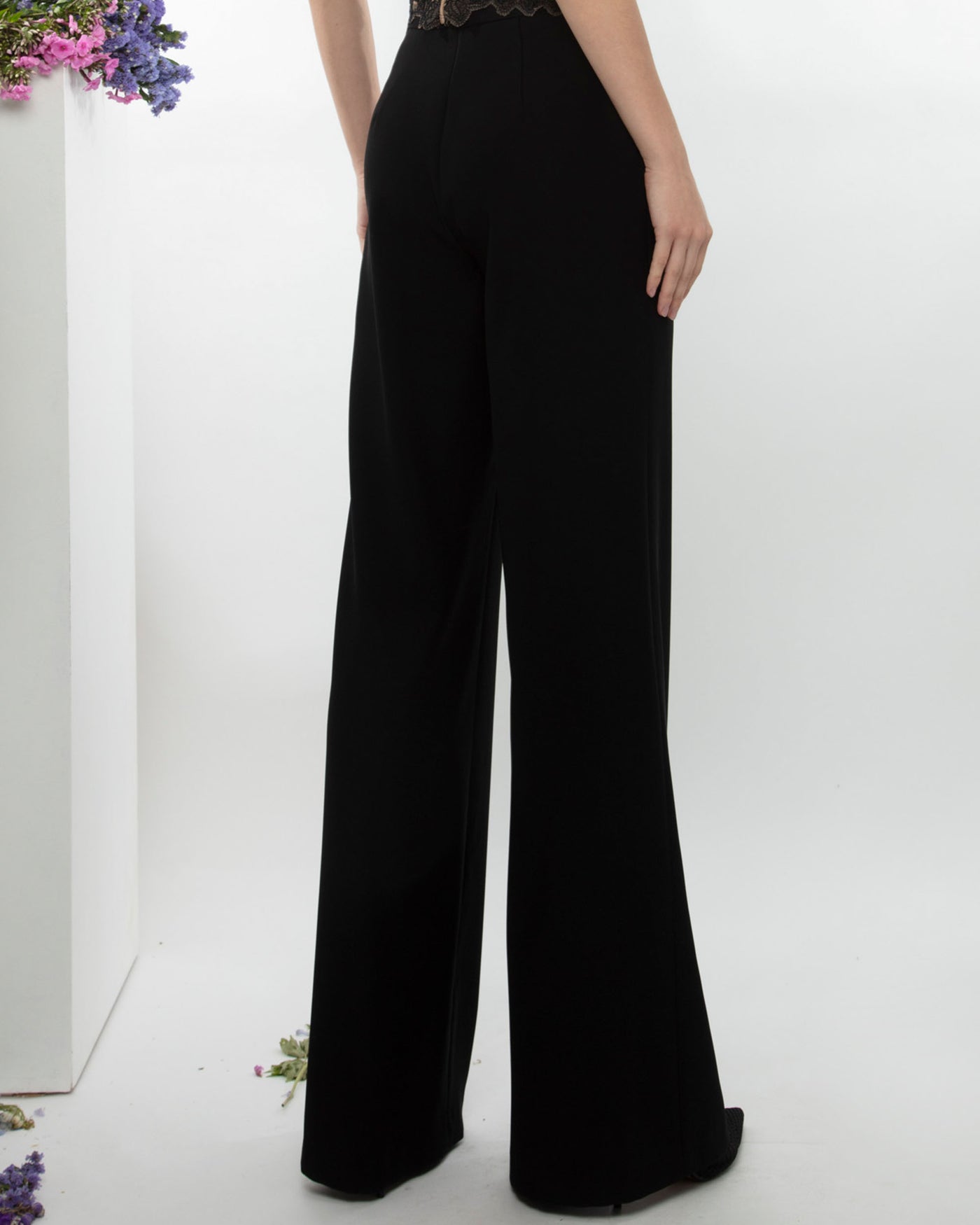 Flared Pants With Front Slit