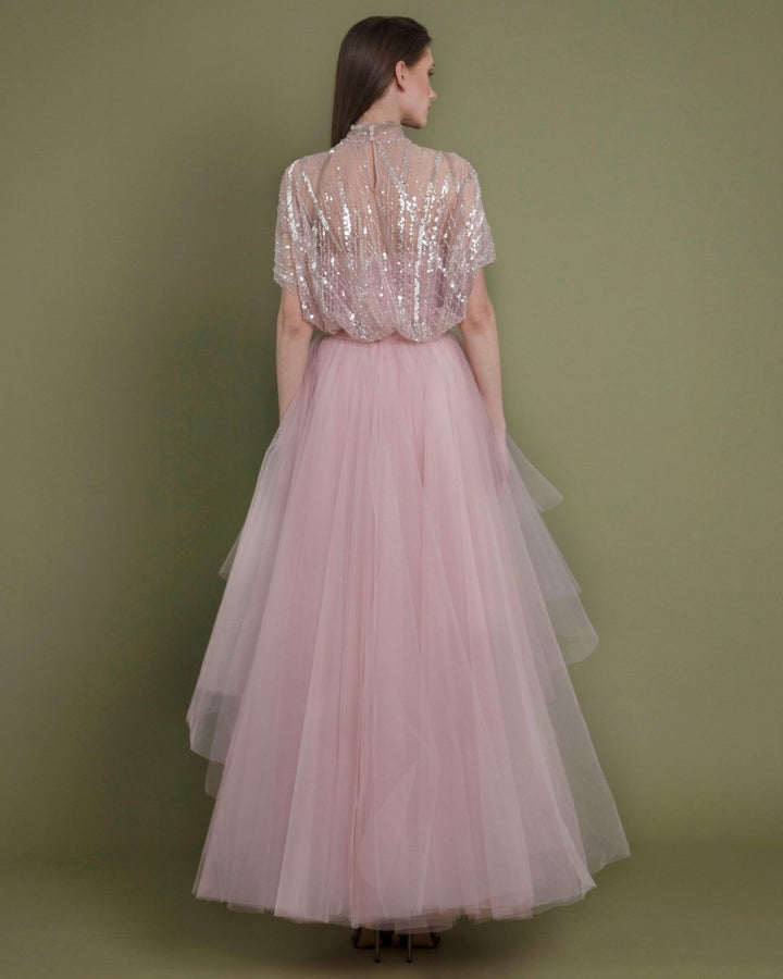 Strapless Dress with Beaded Top - Gemy Maalouf