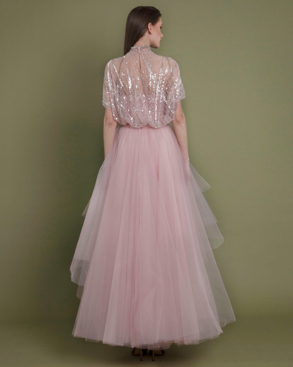 Strapless Dress with Beaded Top - Gemy Maalouf
