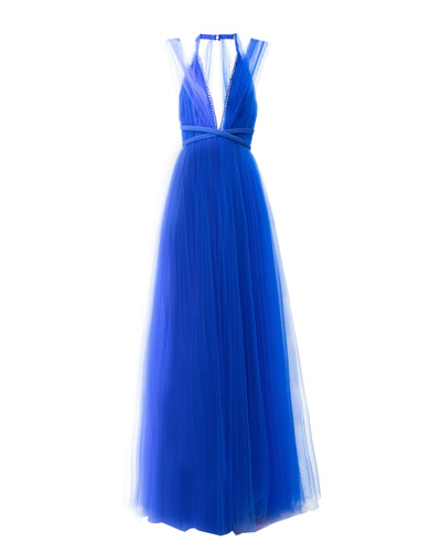 Royal Blue V-neckline Dress