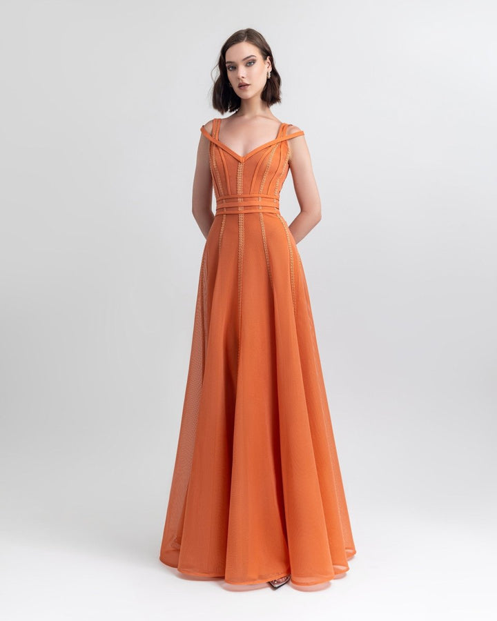 Flared Mesh Dress - Gemy Maalouf