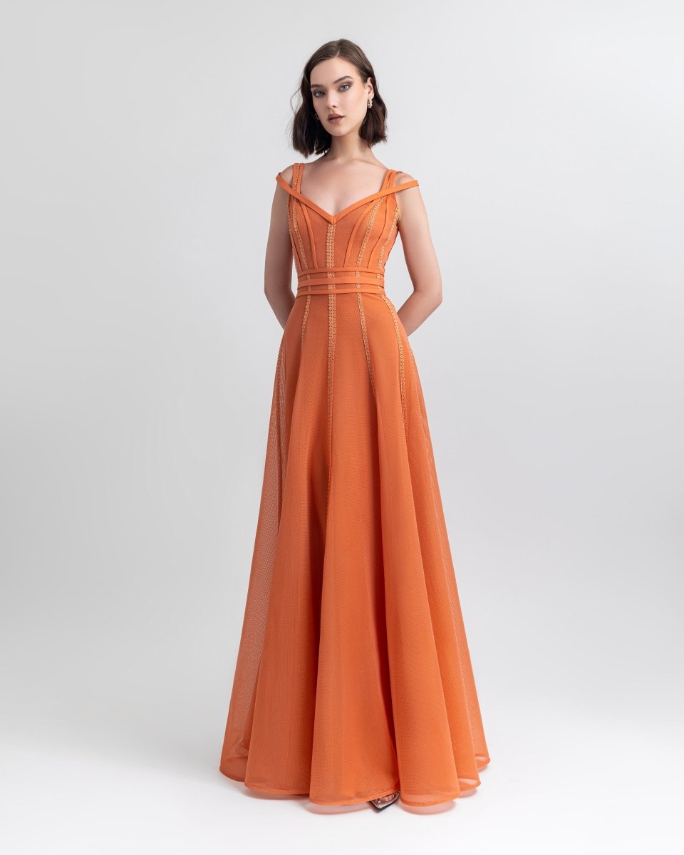 Flared Mesh Dress - Gemy Maalouf