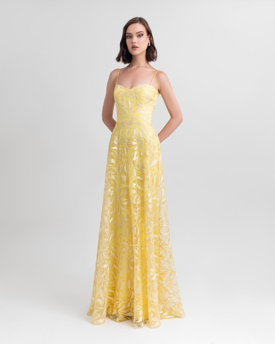 Long Dress With Chiffon Cape - Gemy Maalouf