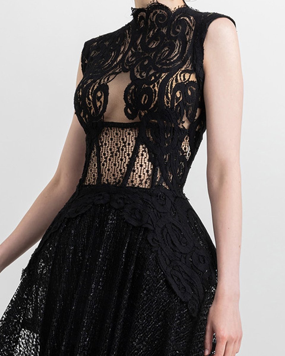 Intricate Lace Dress - Gemy Maalouf
