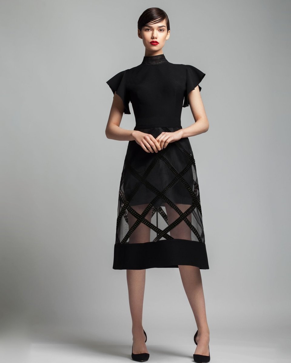 Bell Sleeves Short Dress - Gemy Maalouf