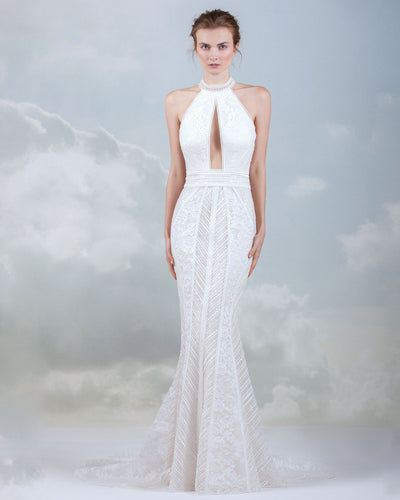 Halter-Neck With Torso Cut Gown