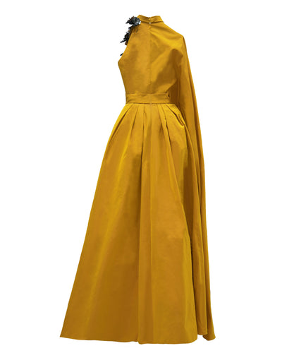 Asymmetrical Mustard Dress