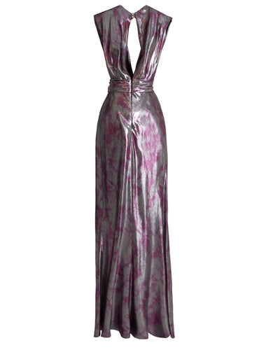 Deep V-Neckline Draped Dress