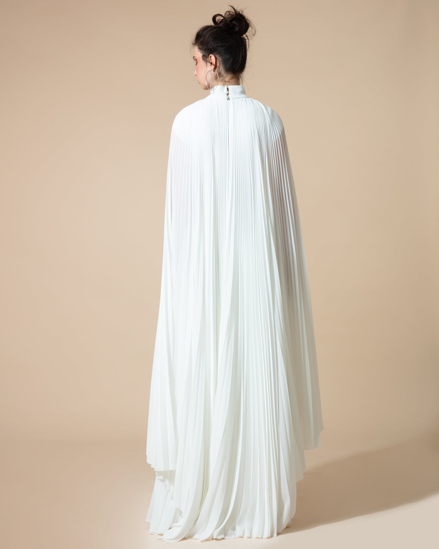 Cape-Like Asymmetrical Chiffon Dress + Belt