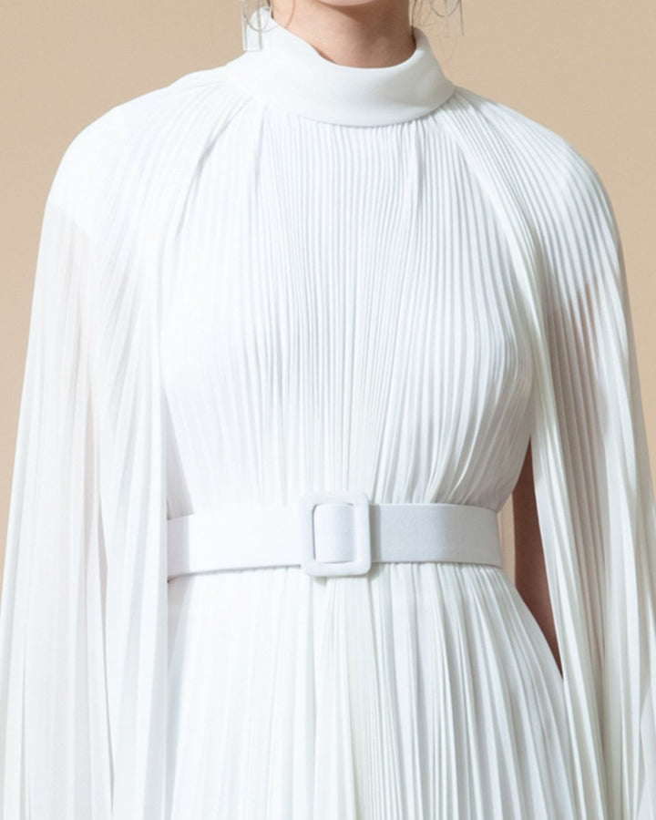 Cape - Like Asymmetrical Chiffon Kaftan+ Belt - Gemy Maalouf