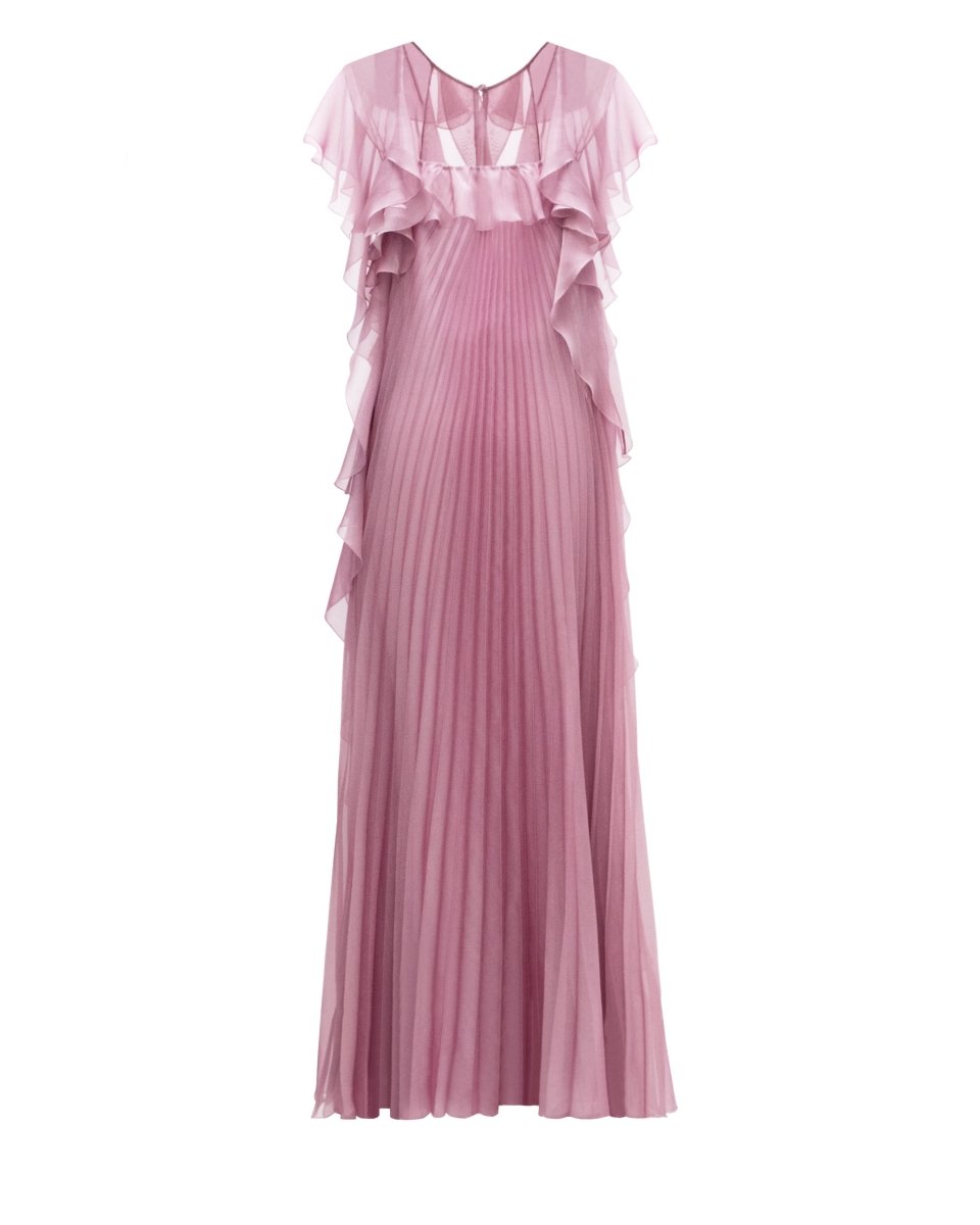 Squared Neckline Blush Dress - Gemy Maalouf
