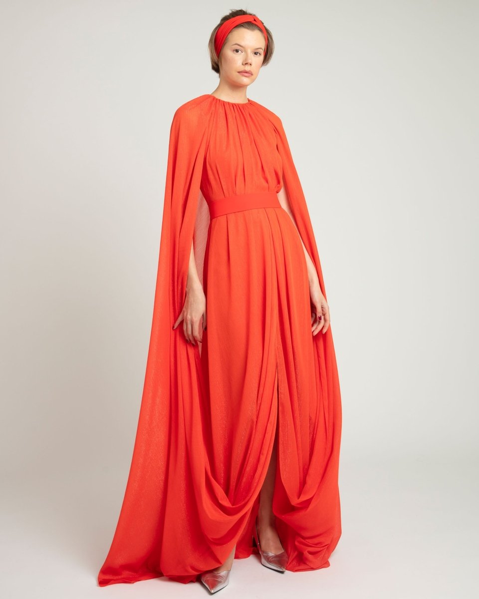Cape - Like Sleeves Coral Kaftan - Gemy Maalouf