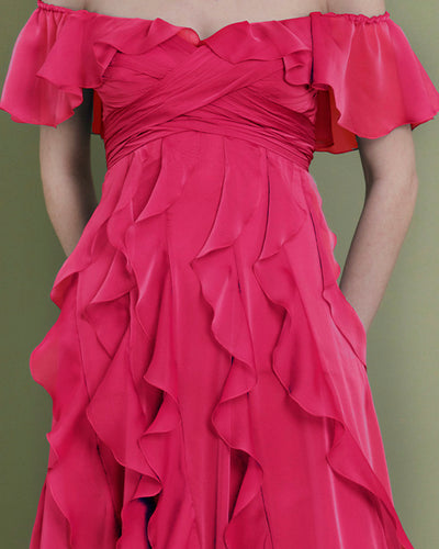 Fully Ruffled Pink Dress