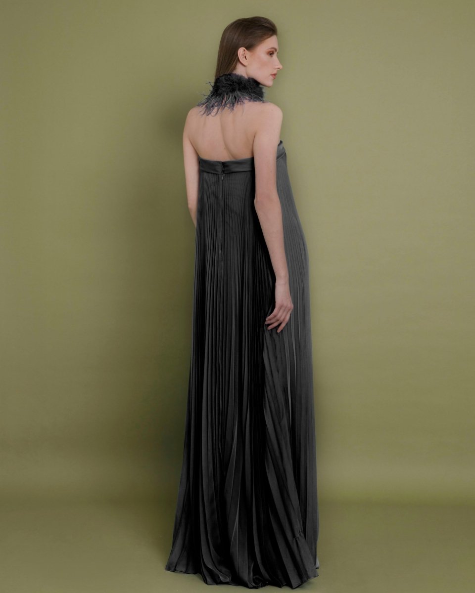 Pleated Strapless Dress - Gemy Maalouf