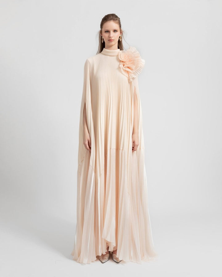 Embellished Draped Flower Kaftan - Gemy Maalouf