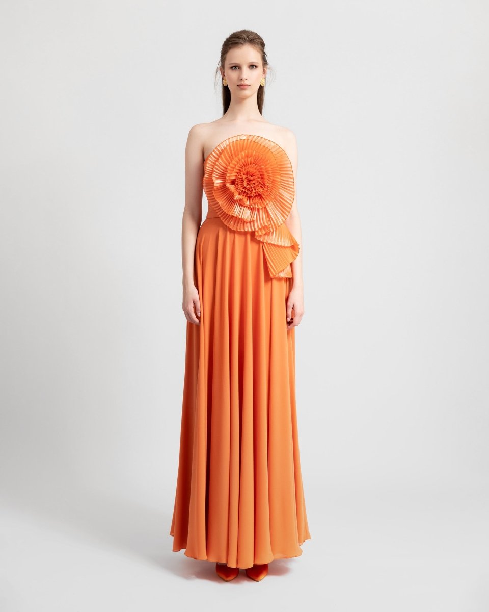 Strapless Flower Dress - Gemy Maalouf