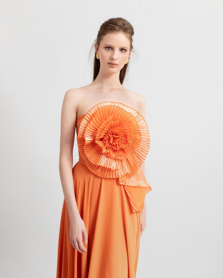 Strapless Flower Dress - Gemy Maalouf