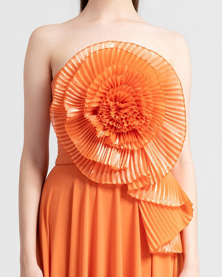 Strapless Flower Dress - Gemy Maalouf