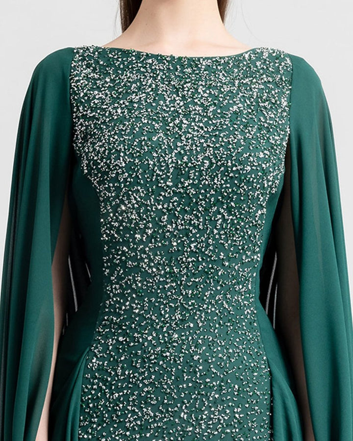 Beaded Round - Neckline Dress - Gemy Maalouf