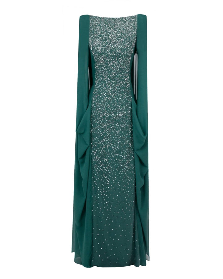 Beaded Round - Neckline Dress - Gemy Maalouf
