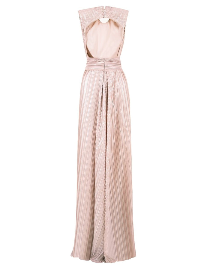 Straight Blush Ruffled Dress - Gemy Maalouf