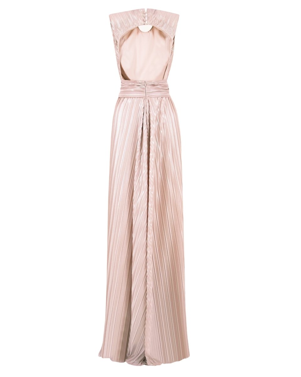 Straight Blush Ruffled Dress - Gemy Maalouf