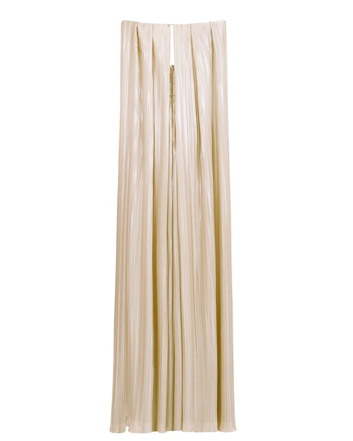 Deep V - Neckline Champagne Jumpsuit - Gemy Maalouf