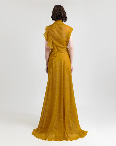Mustard Side Ruffled Dress