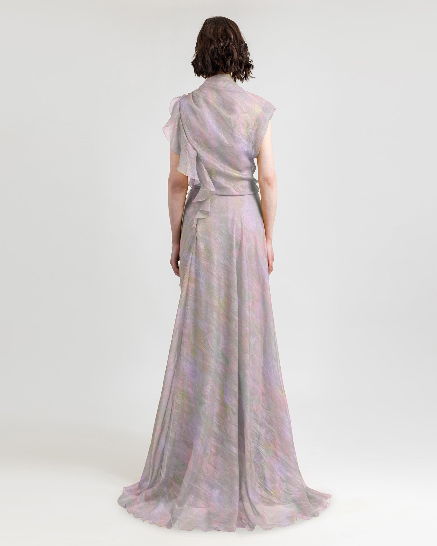 Multicolor Side Ruffled Dress