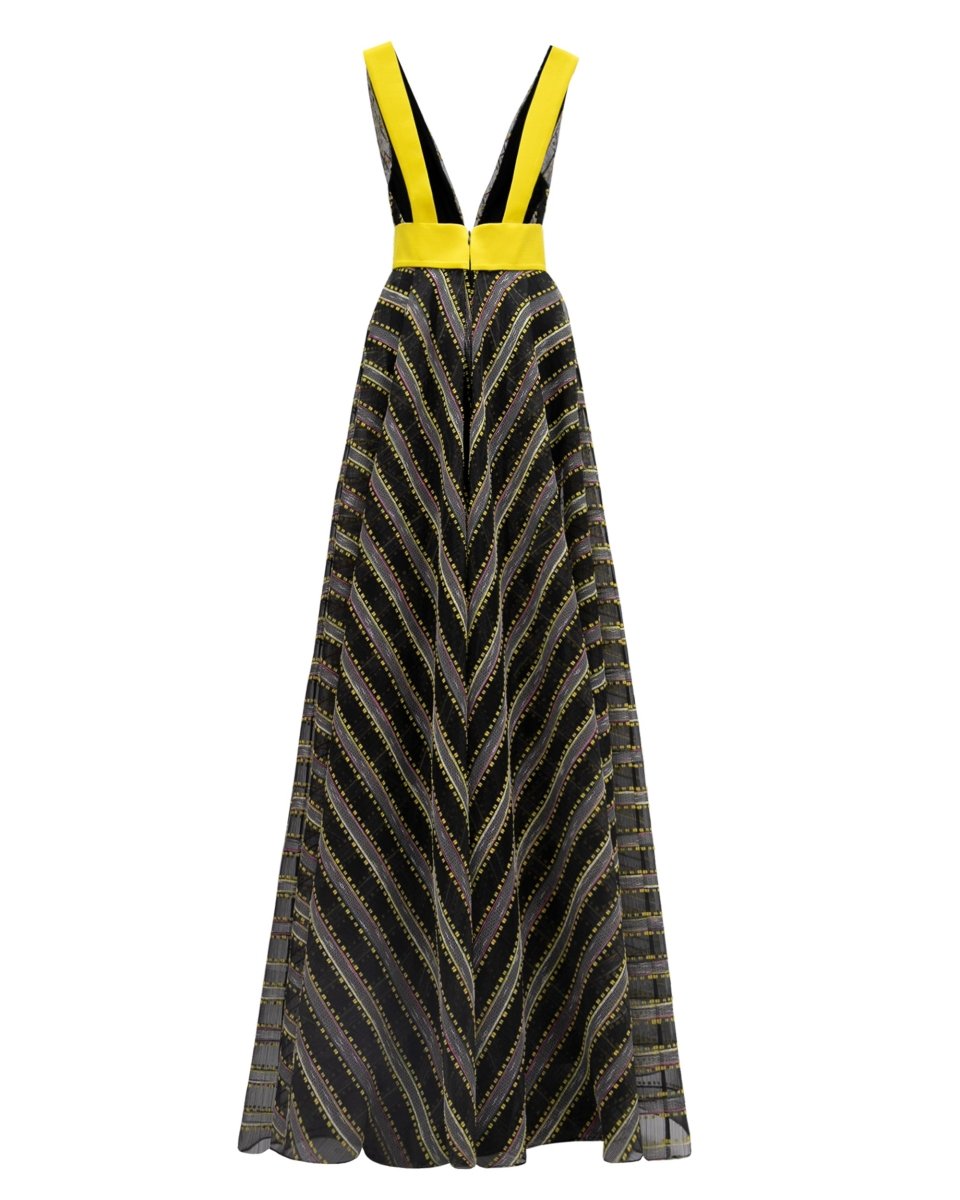 Gemy Maalouf | Evening Dresses | Deep Flared Dress Gemy Maalouf | Evening Dresses | Deep Flared Dress