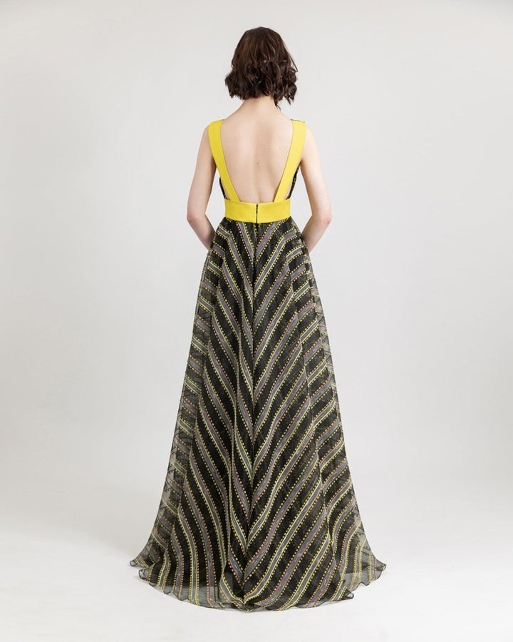 Deep Flared Dress - Gemy Maalouf