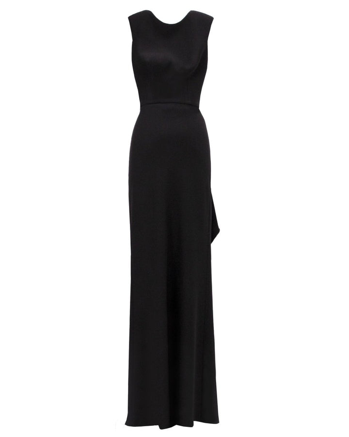Backless Black Slim Dress - Gemy Maalouf