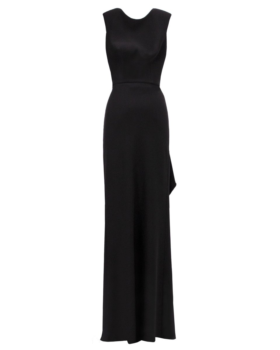 Backless Black Slim Dress - Gemy Maalouf