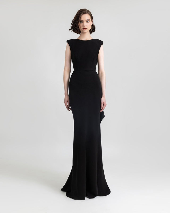Backless Black Slim Dress - Gemy Maalouf